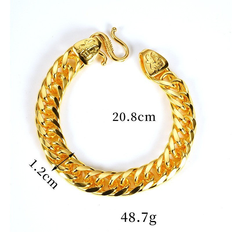 Kubanische Armband Glattes, Flaches Vietnamesisches SandgoldBossArmband, domin4