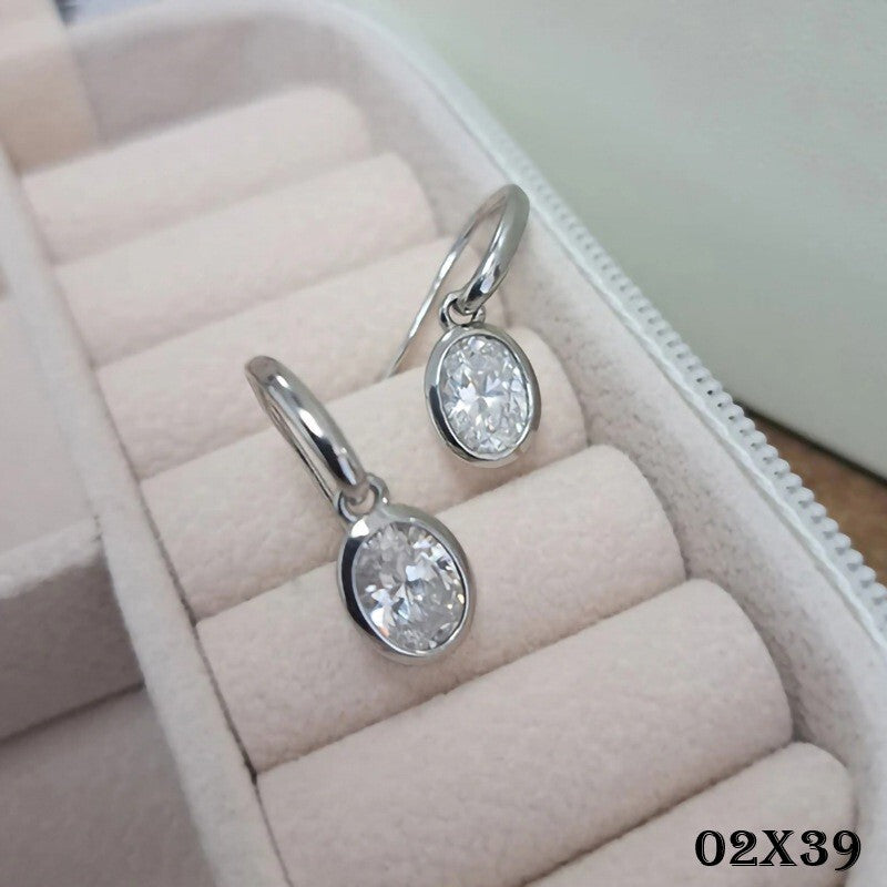 Damen Ohrringe mit ZirkoniaIntarsien für Frauen glänzendes Temperament elegant0