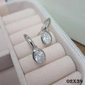 Damen Ohrringe mit ZirkoniaIntarsien für Frauen glänzendes Temperament elegant0