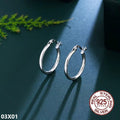 Hochwertige 925 S Silber Mädchen Ohrring Zubehör Minimalist Hochglanz Design Kre0
