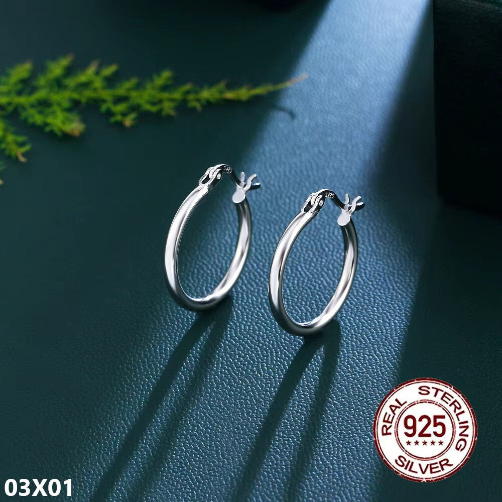 Hochwertige 925 S Silber Mädchen Ohrring Zubehör Minimalist Hochglanz Design Kre0