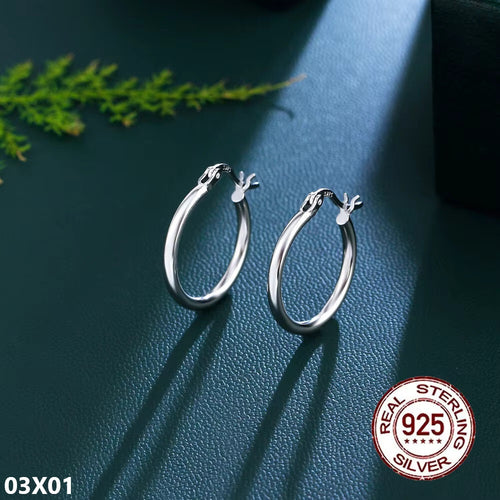 Hochwertige 925 S Silber Mädchen Ohrring Zubehör Minimalist Hochglanz Design Kre0