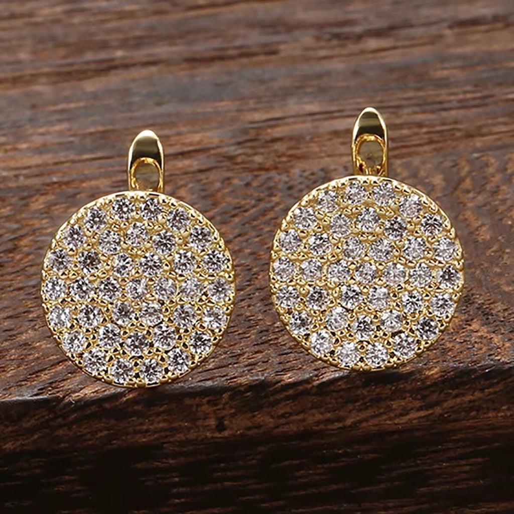 Luxus Ohrringe Creole Zirkonia Kristall simulierte Moissanite 18K Gold überzoge2