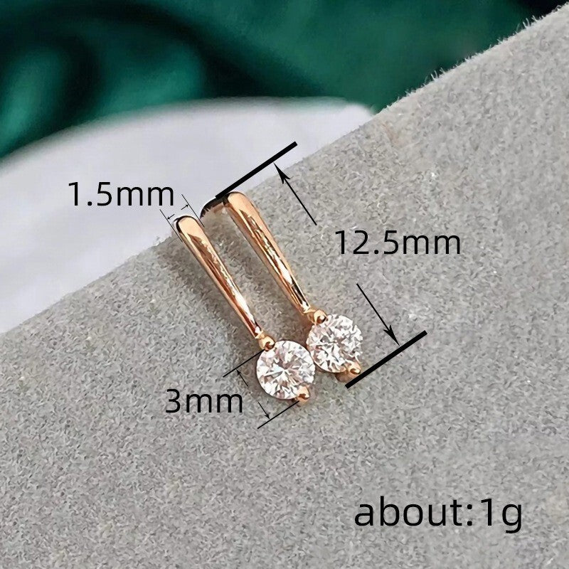 Damen eingelegte Zirkon Ohrringe täglich passende minimalistische kleine Ohrring1