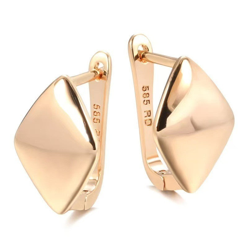 Luxus Damen  Ohrringe Creolen Rot 585 Rolled Roségold überzogen Damen5
