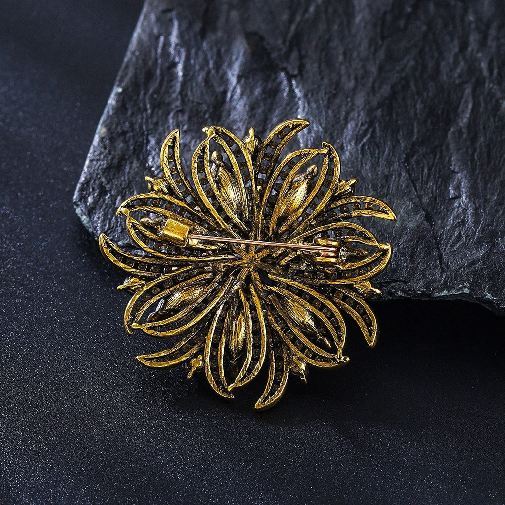 Damen Brosche Blumen Kristallglas Luxus elegant für Anzugjacke Schmuck7