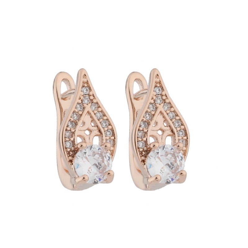 Luxus Ohrringe Roségold für Damen, ZirkonOhrringe für festliche Anlässe,Schmuck1