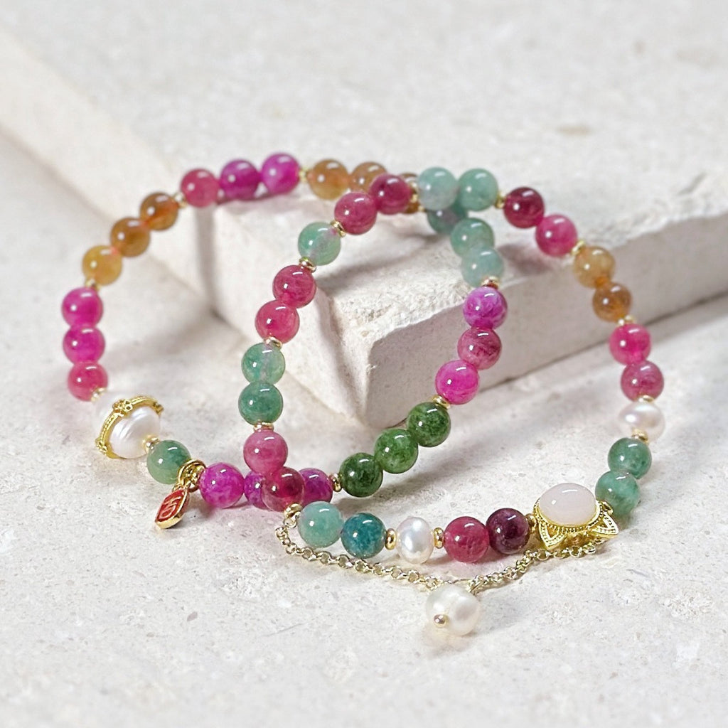 Damen Armband Natürliche Süßwasser Perle Turmalin Armband nette katze natürlich6