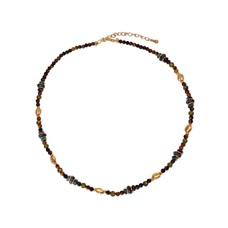 Kette Tigerauge Achat natürliche stein schlüsselbein halskette frauen licht luxu2