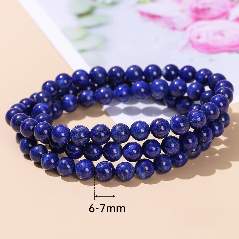 Dreisträngiges Armband 6A Natur Lapislazuli Dreisträngiges Armband Kaiserliches0
