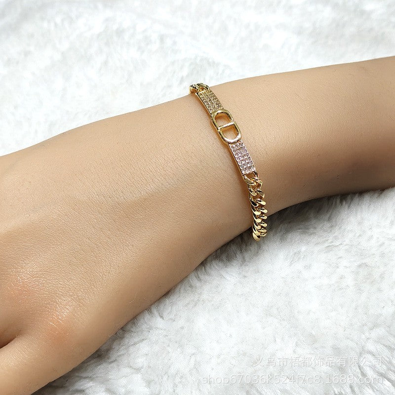 Damen Armband Kupferplattiertes, goldfarbenes kubanisches, modisch und luxuriös4