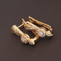 Damen Ohrringe Gold ZirkoniaEinlage, Hochwertige, schlichte neues Design0