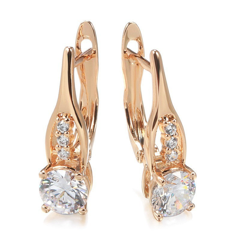 Luxus Damen Ohrringe 585 Rosé Gold überzogen Design Kristall für Damen Geschenk5