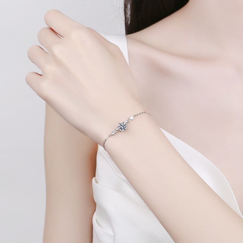 Damen Armband aus 925er Sterlingsilber mit sechs Krappen, einzigartiges Design1
