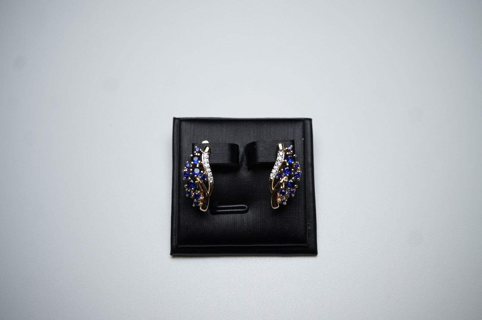 Damen Ohrringe blaue und weiße Blumen mit Zirkonia in Roségold (vergoldet)6