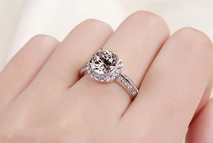 Damen Ring 925 Sterling Silber Diamantoptik verstellbar Schmuck Design0