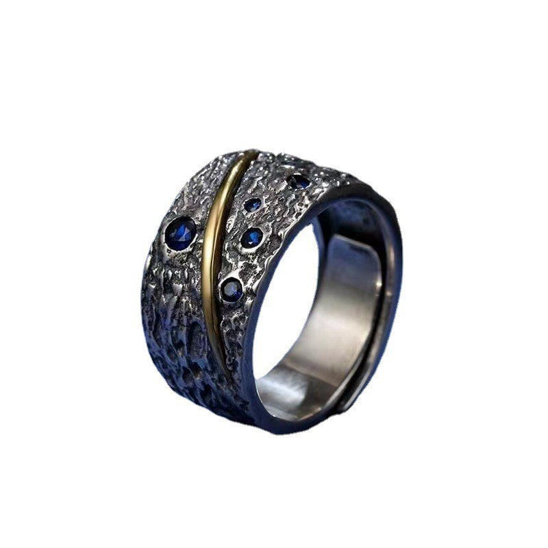 Silber Plattierter Sternenhimmel Ring, stilvoll und trendig für Singles, Schmuck3