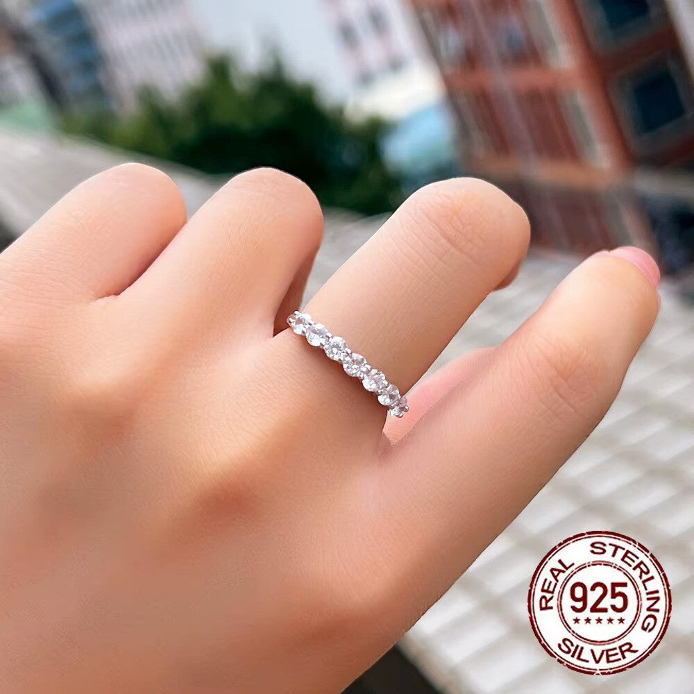 Echt Schmuck Silber 925 Ring Damen Ring Zirkon Hochwertige Qualität 8 und 9 Gro4