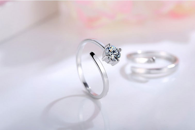 925 Sterling Silber Ring für Damen mit vier Krappen AAA Zirkonia8
