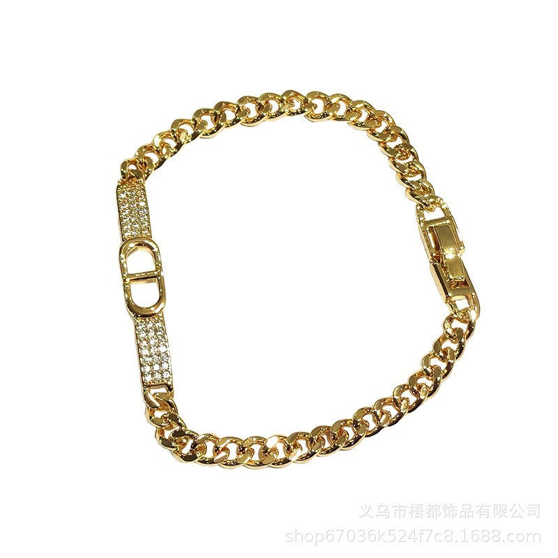 Damen Armband Kupferplattiertes, goldfarbenes kubanisches, modisch und luxuriös1