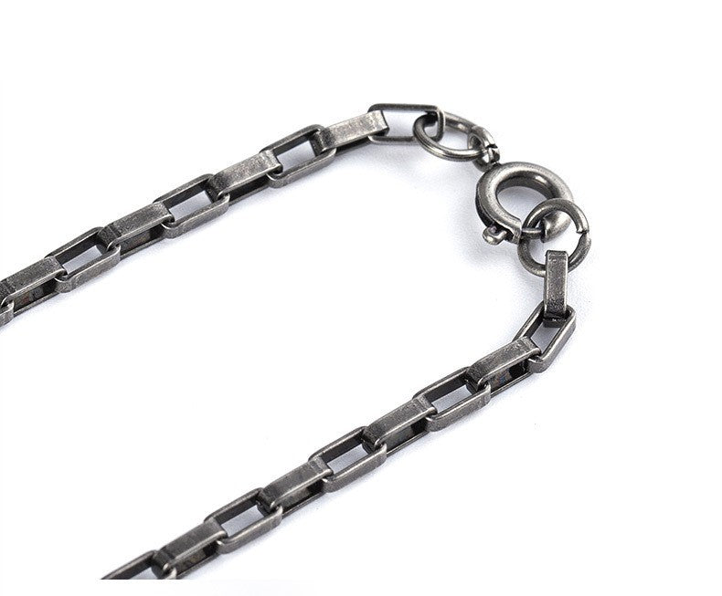 Luxus Titanstahl Kreuz Halskette 70cm Glaube Macht Retro Silber Halskette Männer8