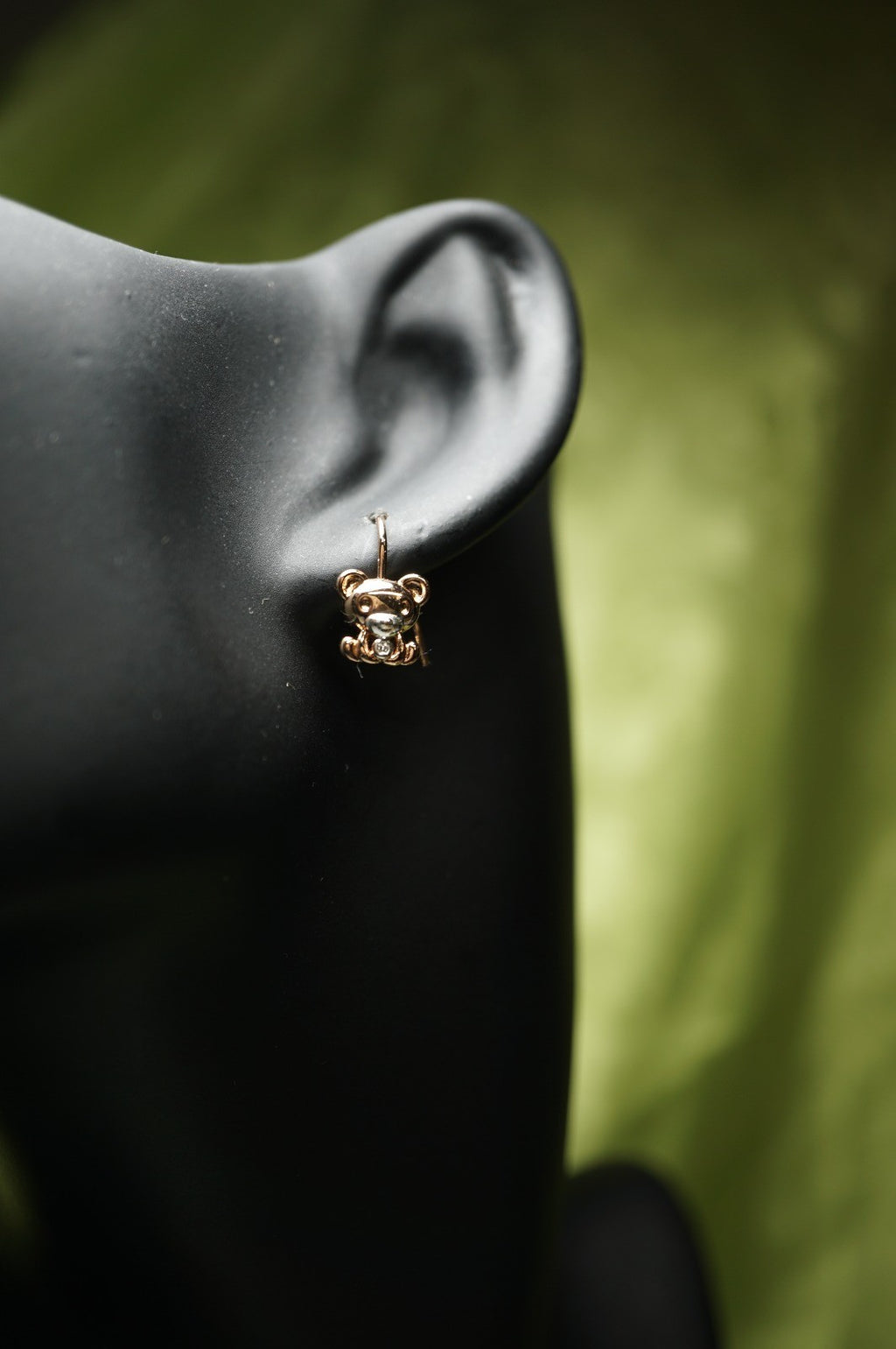 Draht Haken Ohrringe mit Bärenmotiv für Kinder, Zweifarbig Roségold-Plattiert7