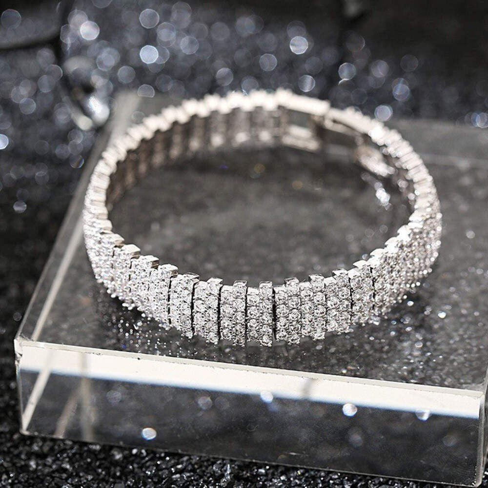 Tennis Armband Bracelet 18K in Weissgold Farbe mit Natürlich AAA Zirkon Kristall2