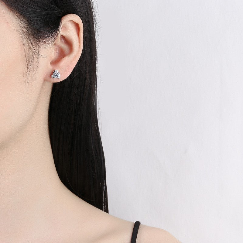 925 Sterlingsilber Damen Ohrringe OhrStecker 50 Punkte [Zirkon] schlichte8