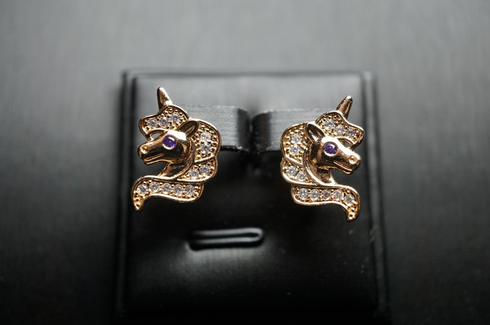 Ohrringe Einhorn Pferde Rose Gold vergoldet Zirkon Mädchen Kinder Damen Ohrhänge10