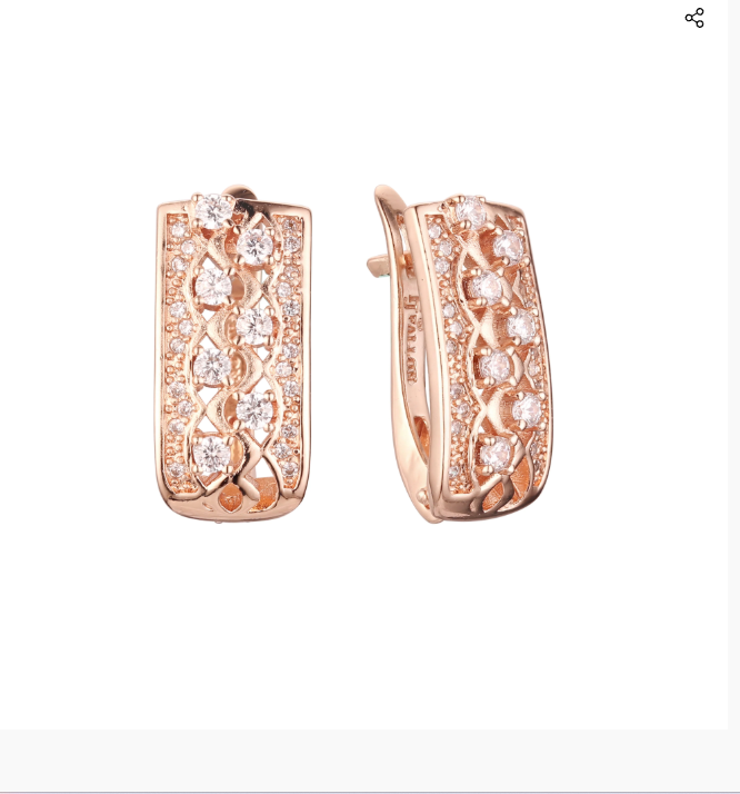 Damen Ohrringe 585 Rosegold mikro-eingelegtem Zirkon in luxuriösem Gold (vergold0