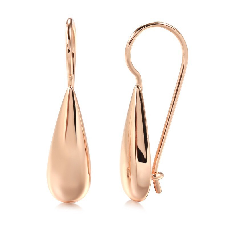 Luxus Damen Wassertropfen Ohrringe  Creolen  585 Roségold neu hochwertig Schmuck4