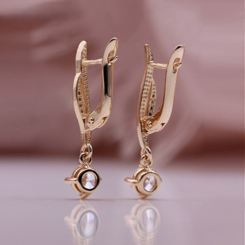 Luxus Damen Ohrringe Rosegold Cluster-Ohrringe in Roségold (vergoldet) Zirkon7