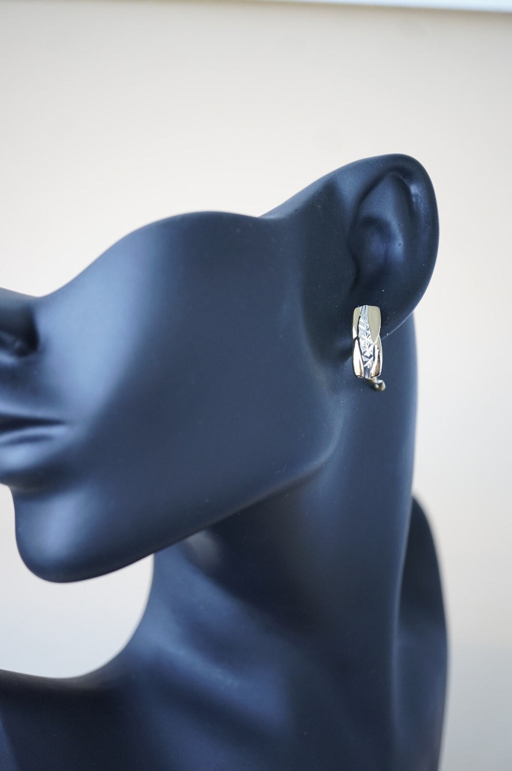 Luxus Damen Ohrringe Creole, beschichtet mit 14K Gold zweiTöne ModeSchmuck3