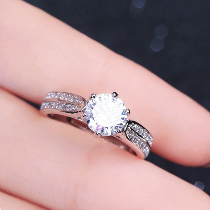 925S Silber Damen Ring Diamant Ring Persönlichkeit Hipster Studenten frisch krea5