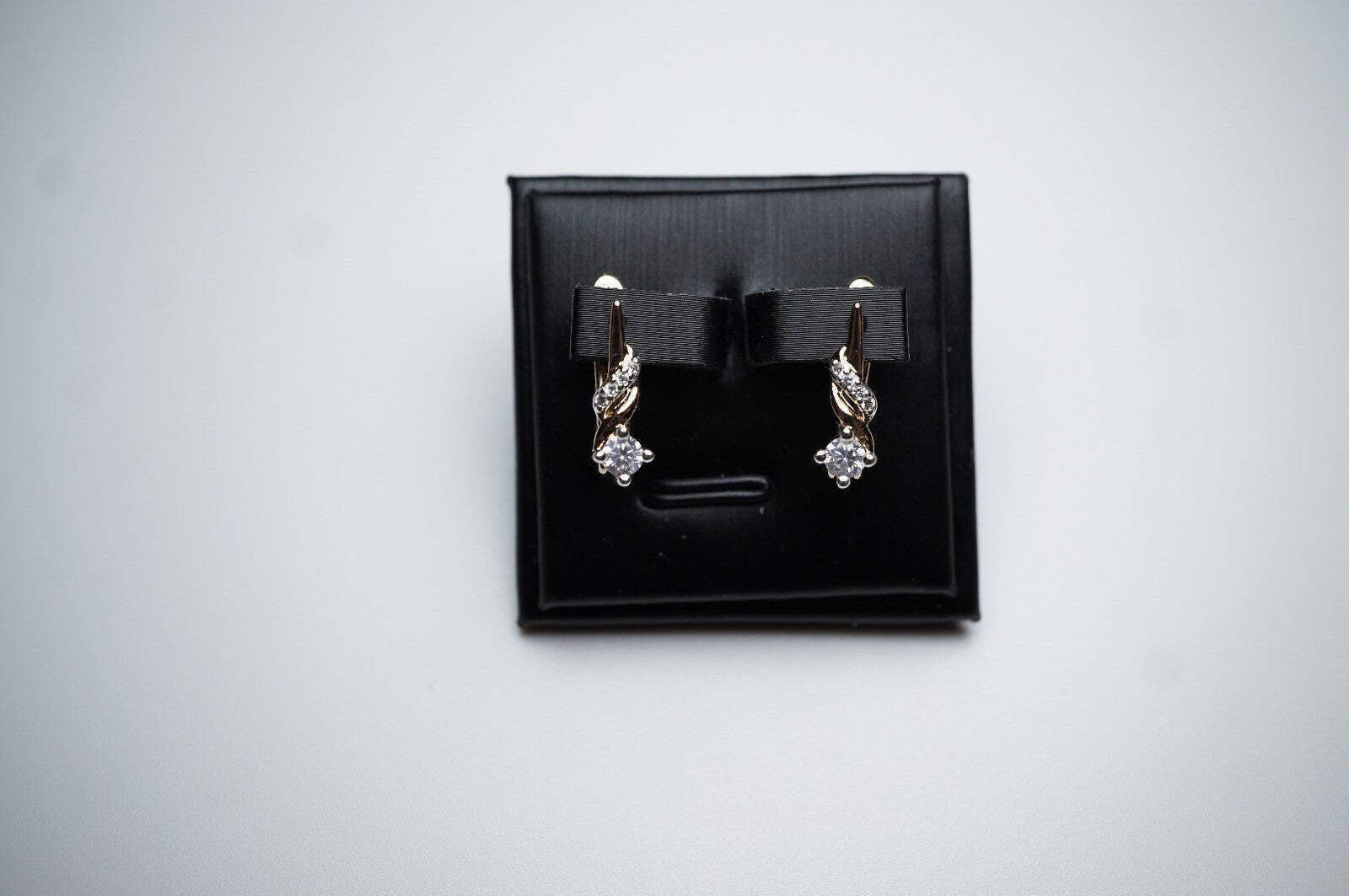 Ohrringe 585 Rosegold vergoldet mit weißem AAA Zirkonia verziert6
