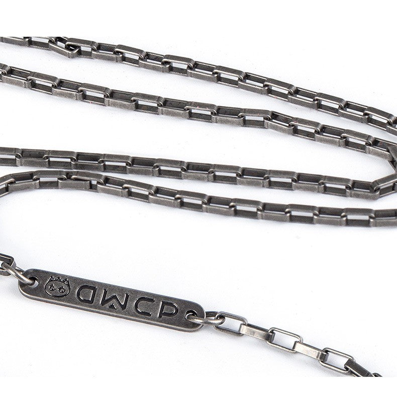 Luxus Titanstahl Kreuz Halskette 70cm Glaube Macht Retro Silber Halskette Männer2