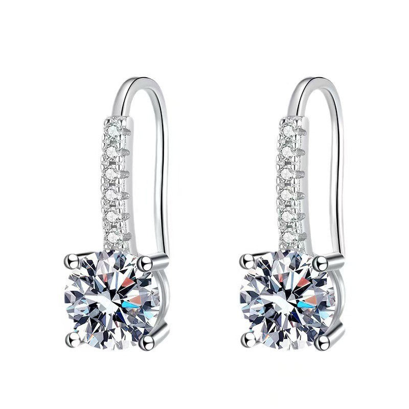 925S Silber Damen Ohrringe minimalistisch 50 Punkte [Zirkon] modisch 925S Silber3
