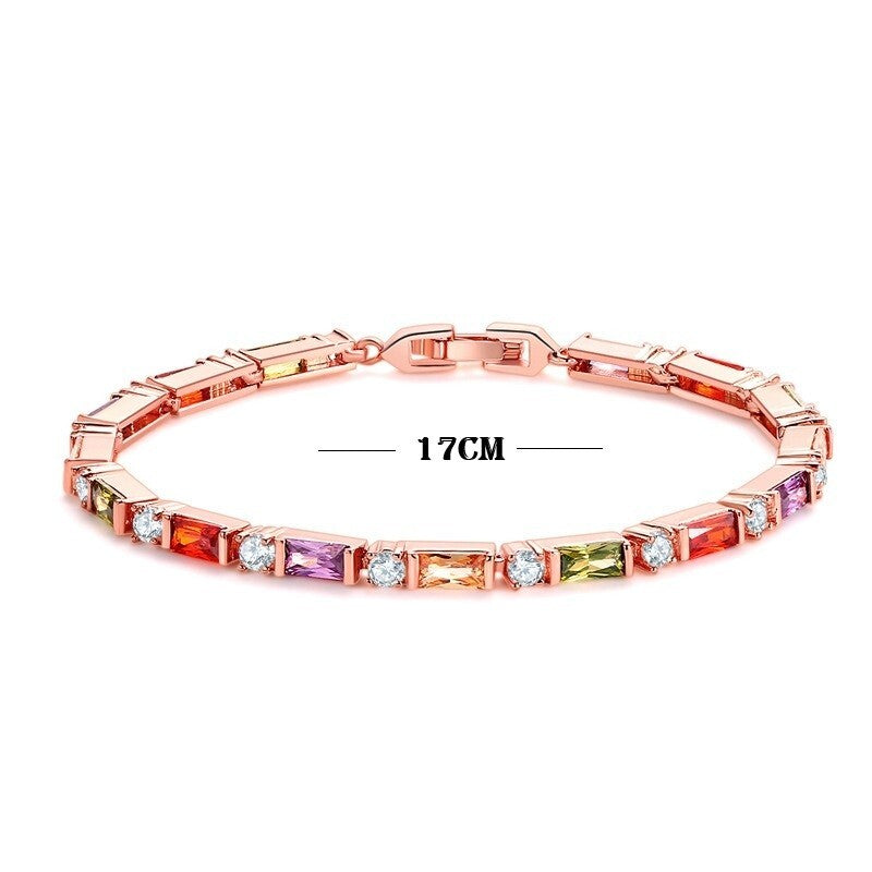 Luxus Damen Armband Buntes Zirkon Tennis Armband Modisches und Elegantes Schmuck3