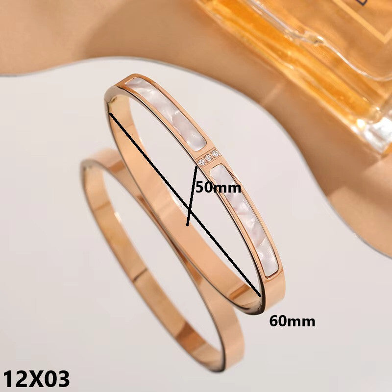 Armband Armreif Edelstahl mit Rosegold Gold Weißgold plattierter Armschmuck2
