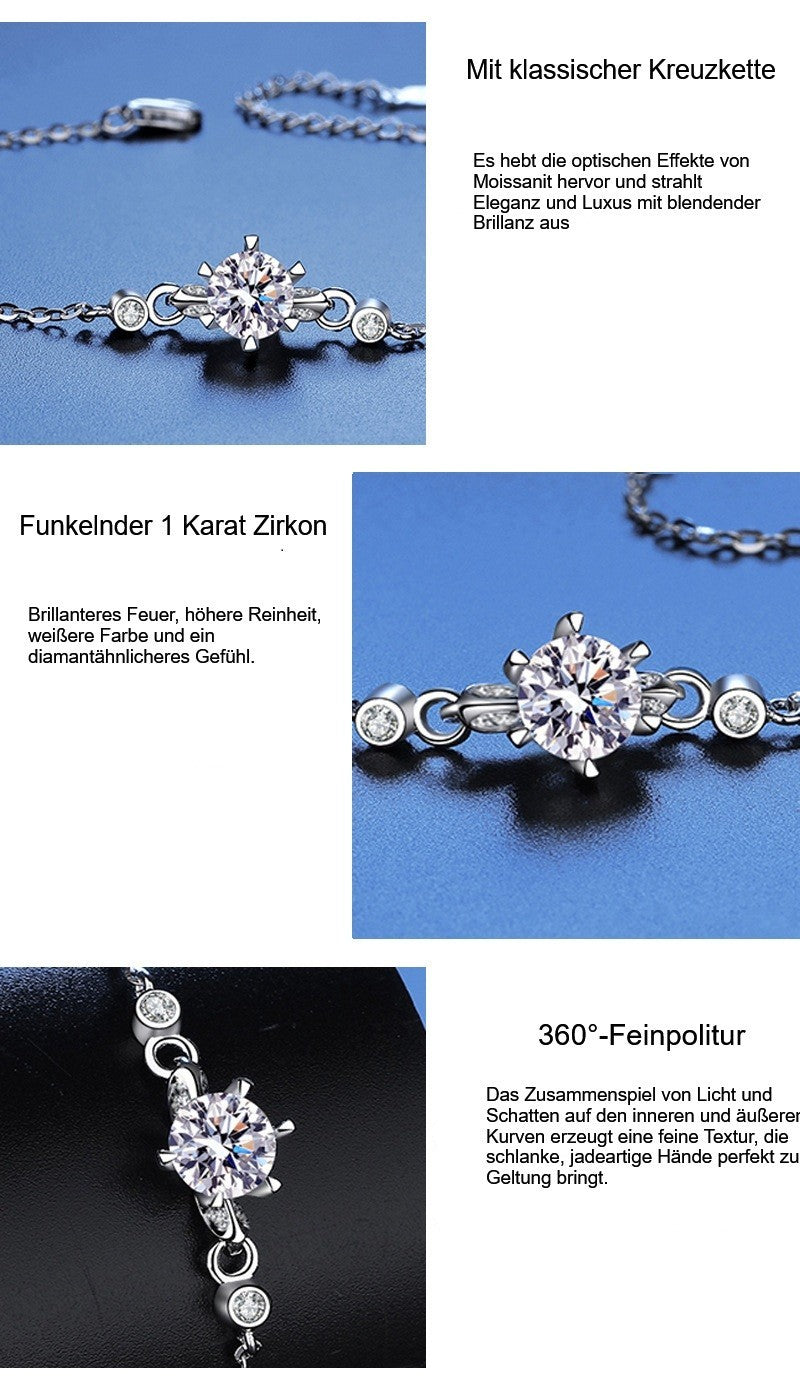 Damen Armband aus 925er Sterlingsilber mit sechs Krappen, einzigartiges Design3