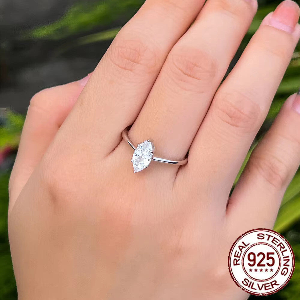 Damenring 925 Sterling Silber Zirkonia Ring Damen Verlobungsring Schmuck6