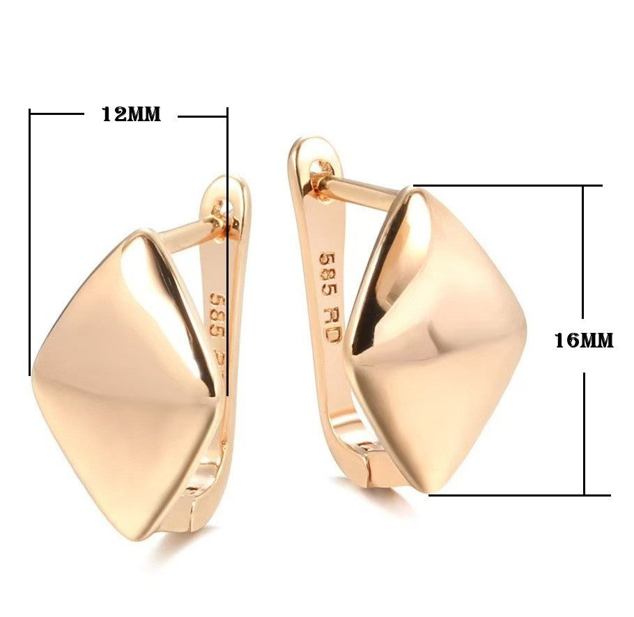 Luxus Damen  Ohrringe Creolen Rot 585 Rolled Roségold überzogen Damen2