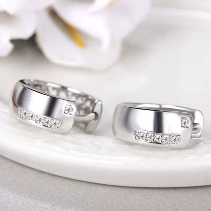 Luxus Damen Ohrringe Creolen Zirkonia Kristalle 925 versilbert  Hochwertiger9