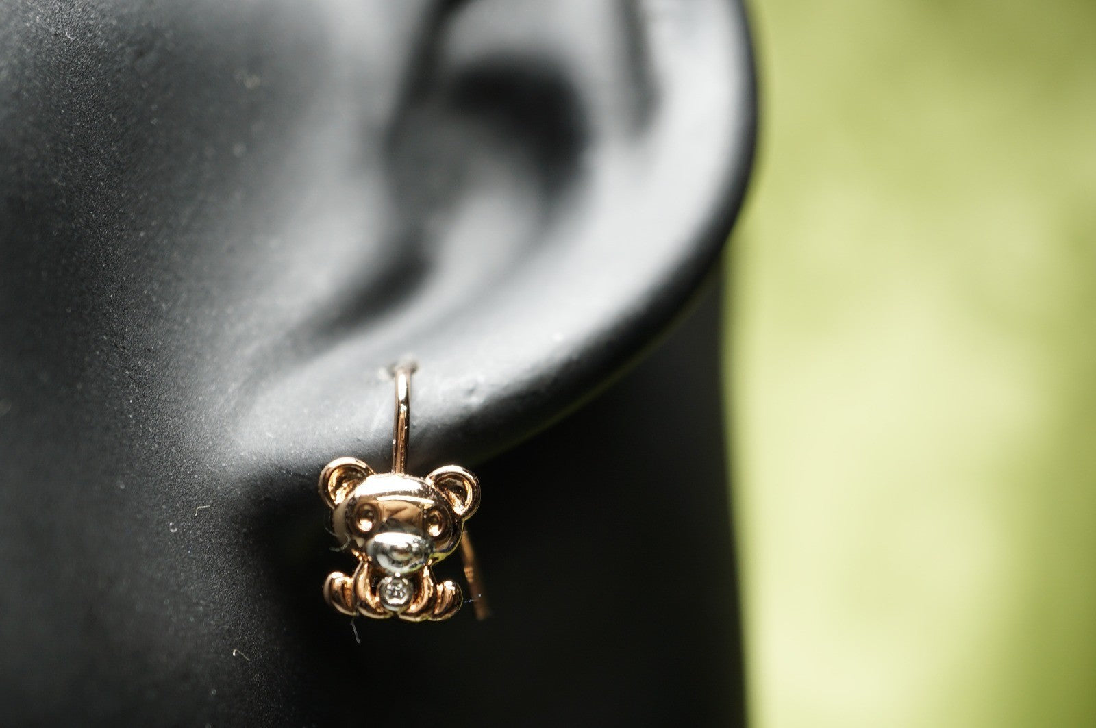 Draht Haken Ohrringe mit Bärenmotiv für Kinder, Zweifarbig Roségold-Plattiert6