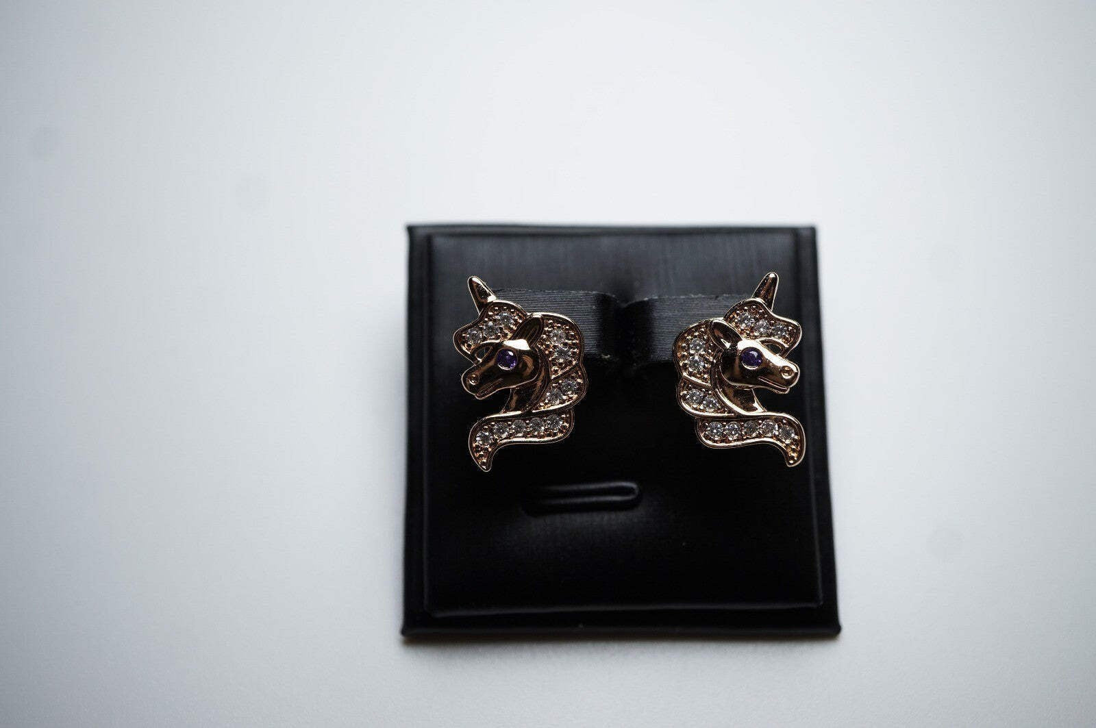 Einhorn-Ohrringe mit Rosegold vergoldet für Mädchen23