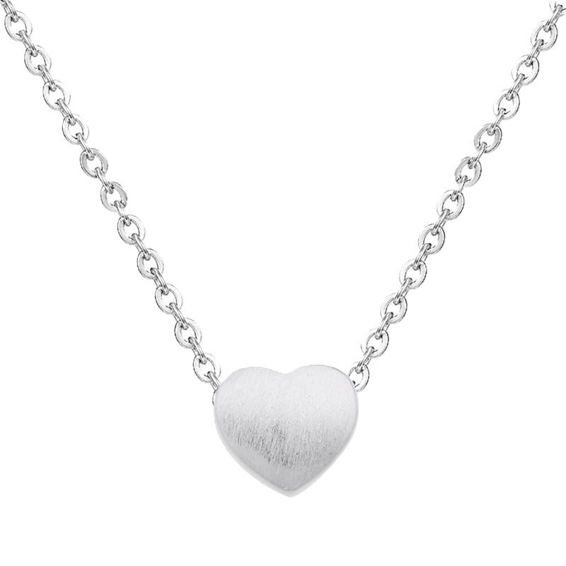 Damen Halskette Silber 925 mit Herz Anhänger gebürstetem Sterlingsilber (925)12