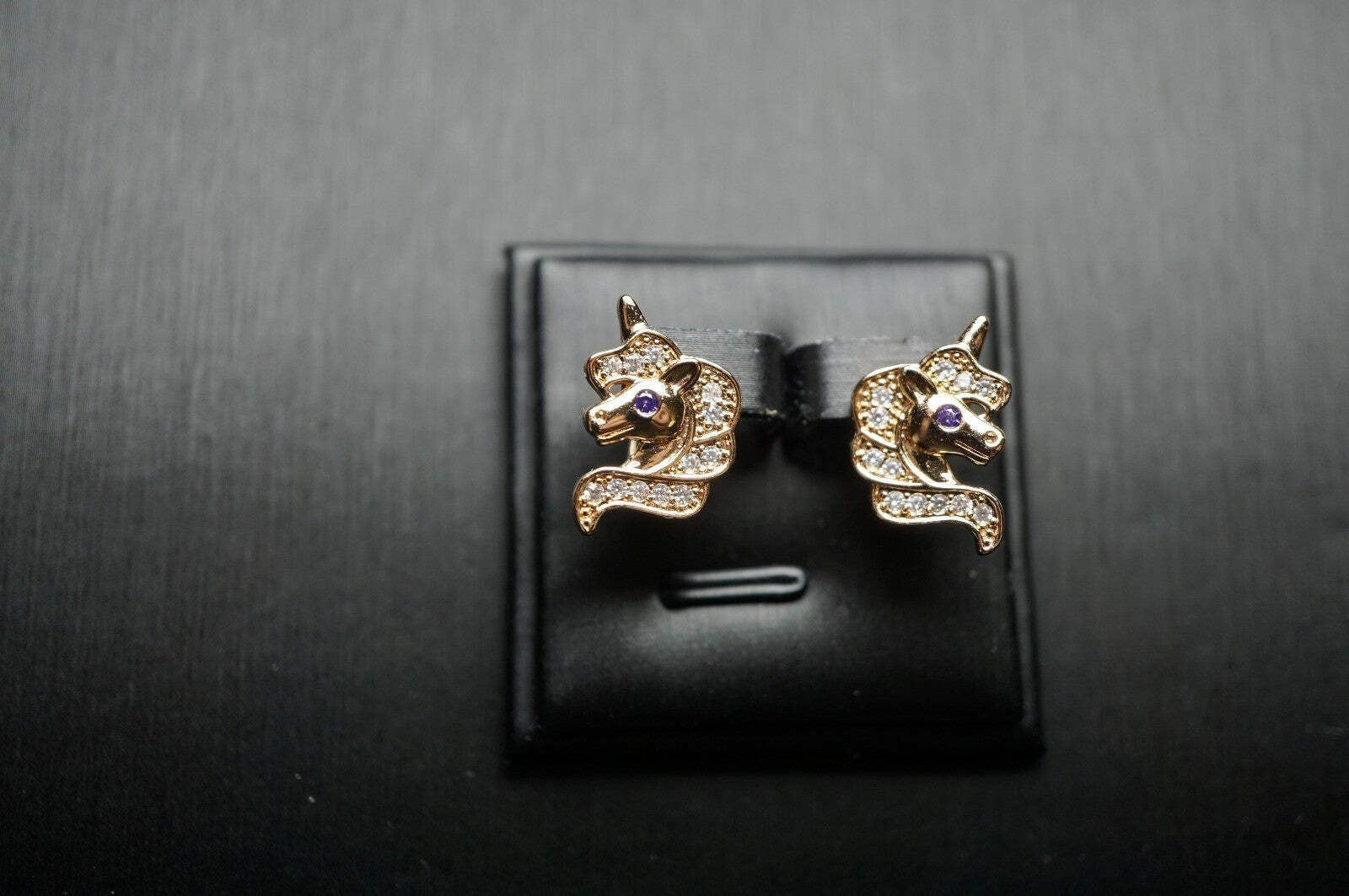 Einhorn-Ohrringe mit Rosegold vergoldet für Mädchen8