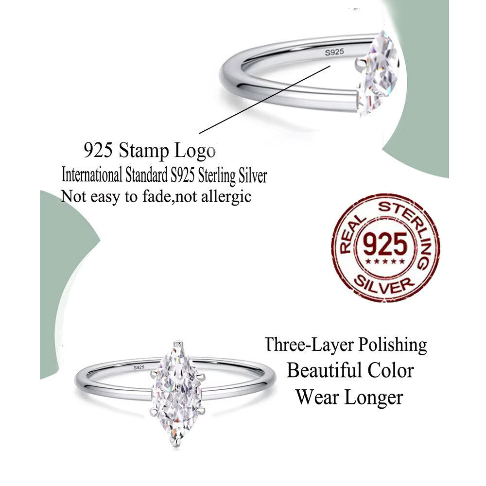 Damenring 925 Sterling Silber Zirkonia Ring Damen Verlobungsring Schmuck2
