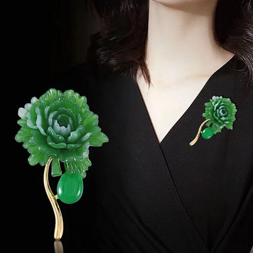 Luxus Damen Brosche Highend exquisite und elegante grüne rose brosche mode klei1