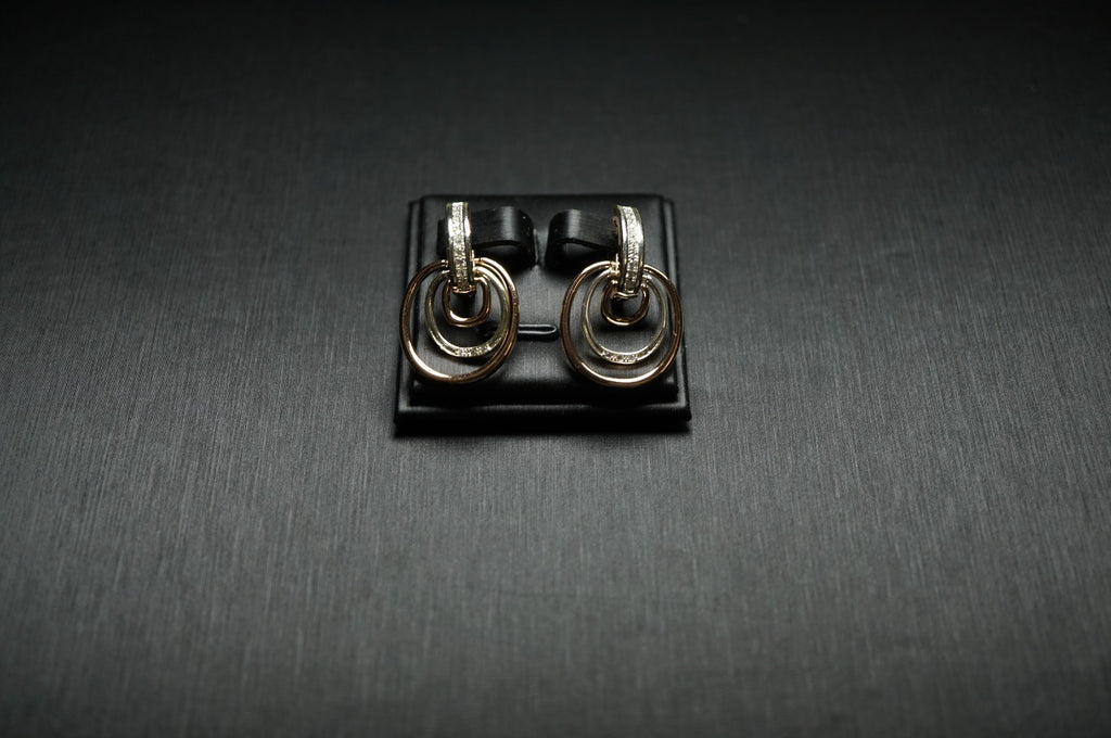 Luxus Damen zweifarbige Ohrringe aus 14-karätigem Roségold hochwertige vergoldet7